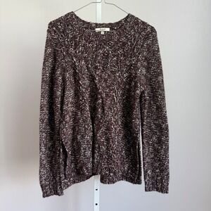 Madewell Cable Knit Sweater Burgundy Gray Ivory Women's Size‎ M Medium